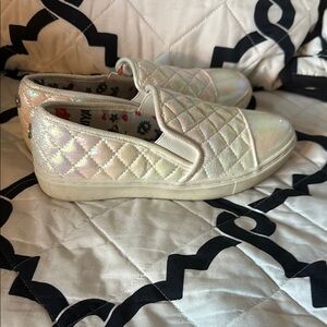 Steve Madden White Quilted Slip-On Sneakers